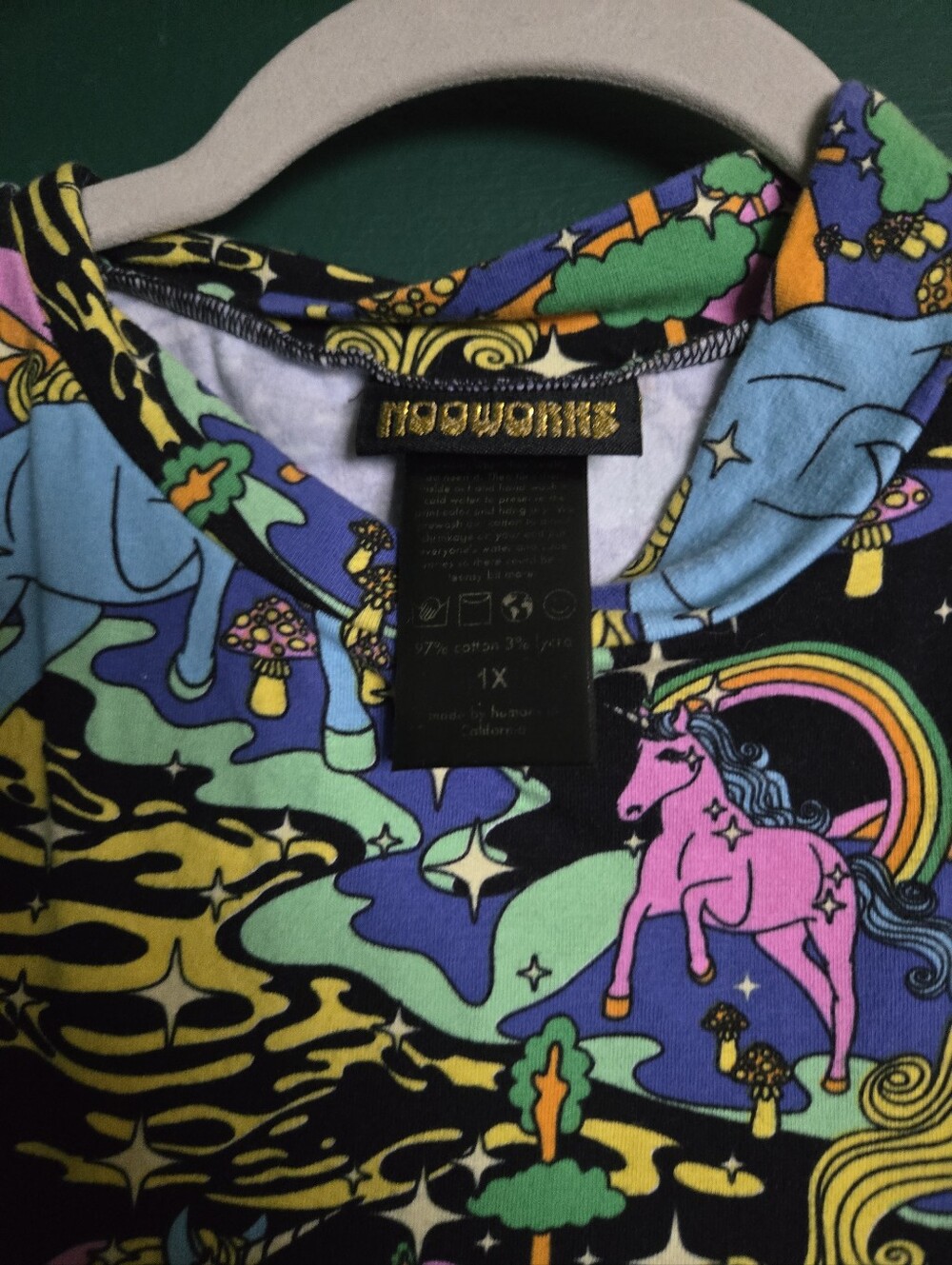 Nooworks Unicorn Print 1x Mock Neck - Picture 2 of 3